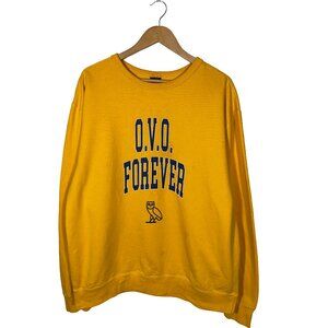 October's Very Own 'OVO Forever' Logo Crewneck Size XL Yellow
